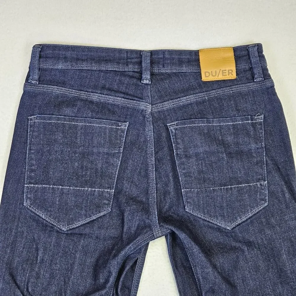 DU/ER L2X Slim Fit Jean Mens 31x30 Stretch Performance Dark Blue Denim Pant DUER